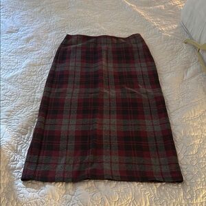 Amberrombie & Finch Plaid Pencil Skirt - Red and Gray